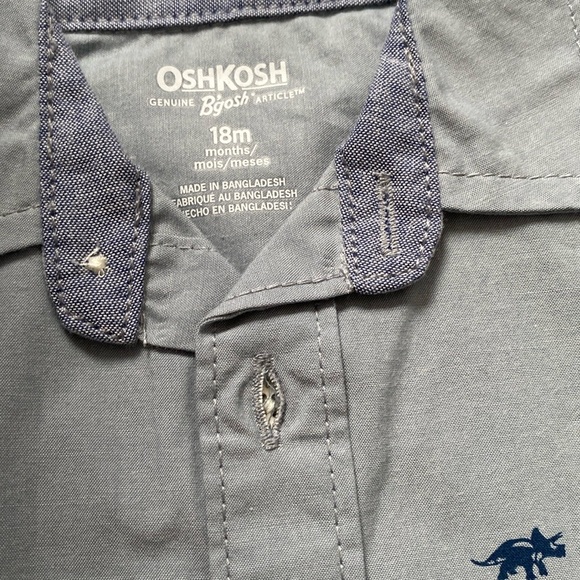 OshKosh B'gosh Gray and Blue Button Down Shirt - Picture 2 of 4